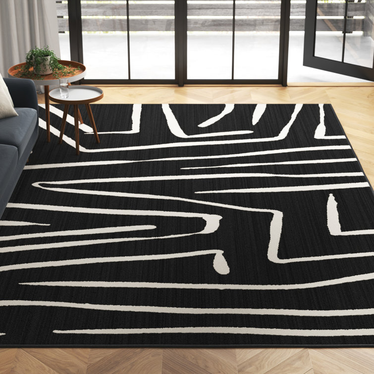 Hashtag Home Moro Moroccan Black/Ivory Area Rug & Reviews Wayfair